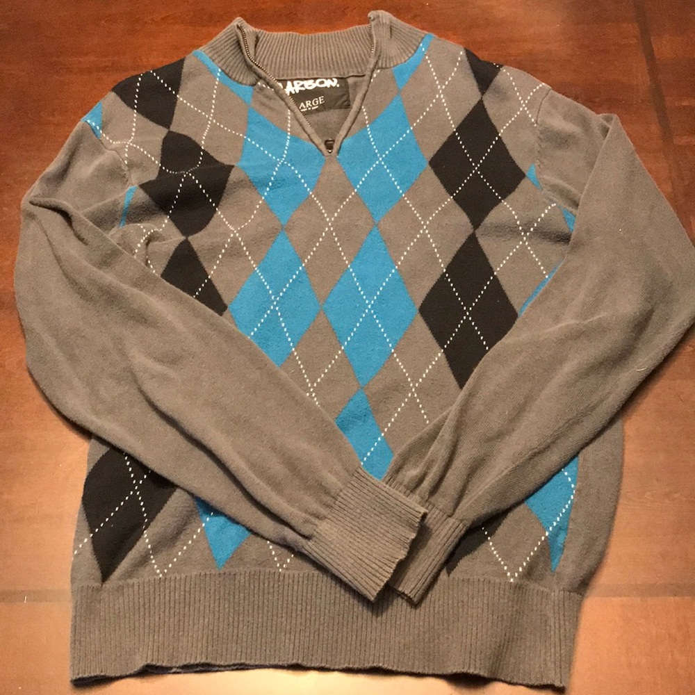 1/4 zip argyle sweater